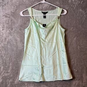 White House Black Market Cowl Neck Silk Stretch Tank Blue‎ New Small